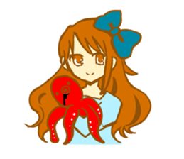 The girl with octopus sticker #2650075