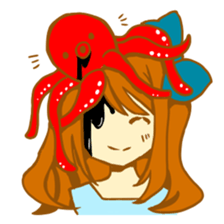 The girl with octopus sticker #2650076