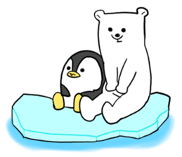 A white bear and penguin! sticker #2650957