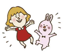boy,girl,rabbit and bear sticker #2653964