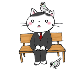 Tweet Cats vol.2 Salaryman cat sticker #2655590