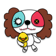 Plush toy Zombie puppy dog sticker #2656955