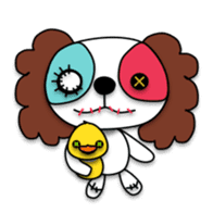 Plush toy Zombie puppy dog sticker #2656955
