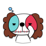 Plush toy Zombie puppy dog sticker #2656959