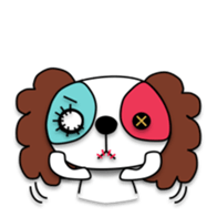 Plush toy Zombie puppy dog sticker #2656965