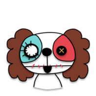Plush toy Zombie puppy dog sticker #2656984