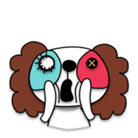 Plush toy Zombie puppy dog sticker #2656986