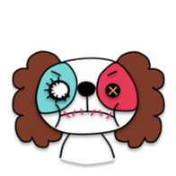 Plush toy Zombie puppy dog sticker #2656989