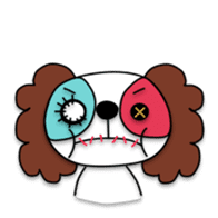 Plush toy Zombie puppy dog sticker #2656989
