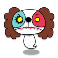 Plush toy Zombie puppy dog sticker #2656990