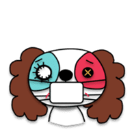 Plush toy Zombie puppy dog sticker #2656993