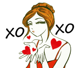 flirty xoxo girl sticker #2660275