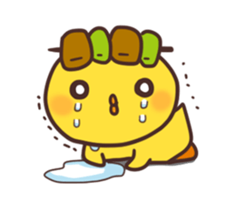 Cute chick and yakitori sticker #2660926