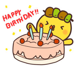 Cute chick and yakitori sticker #2660950