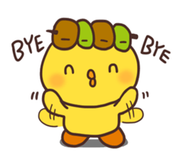 Cute chick and yakitori sticker #2660954