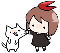 Cat and girl !! sticker #2662455