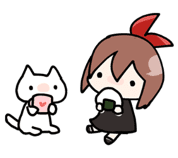 Cat and girl !! sticker #2662466