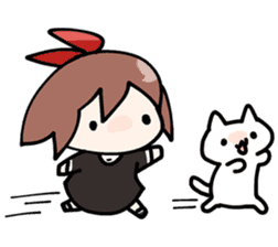 Cat and girl !! sticker #2662468
