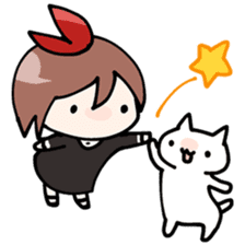 Cat and girl !! sticker #2662470
