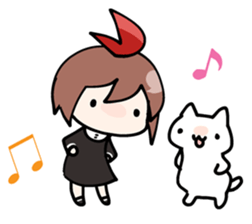 Cat and girl !! sticker #2662471