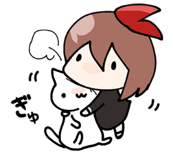 Cat and girl !! sticker #2662472