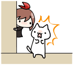 Cat and girl !! sticker #2662473