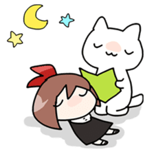 Cat and girl !! sticker #2662475