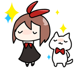 Cat and girl !! sticker #2662477