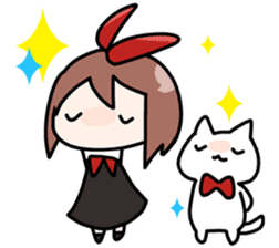 Cat and girl !! sticker #2662477