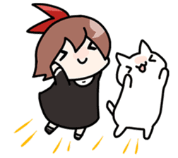 Cat and girl !! sticker #2662480