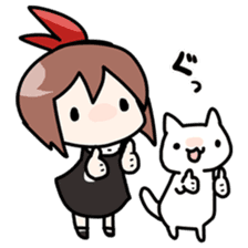 Cat and girl !! sticker #2662483