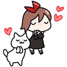 Cat and girl !! sticker #2662486