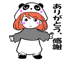 The girl who wore the dress of the panda sticker #2663735