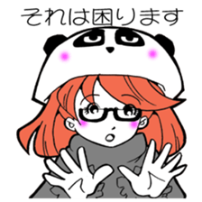 The girl who wore the dress of the panda sticker #2663745