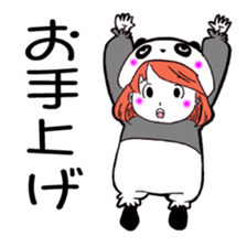 The girl who wore the dress of the panda sticker #2663762