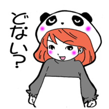 The girl who wore the dress of the panda sticker #2663766