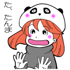 The girl who wore the dress of the panda sticker #2663769