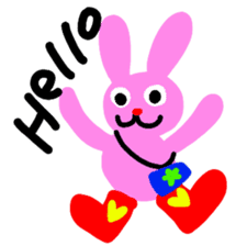Pink rabbit USAKO sticker #2667172
