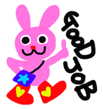 Pink rabbit USAKO sticker #2667180