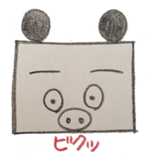 Pig panda's square sticker #2667661