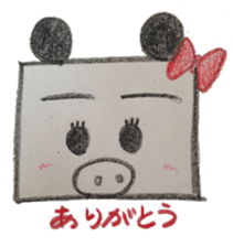 Pig panda's square sticker #2667665