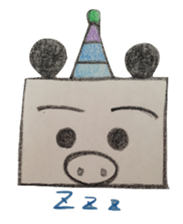 Pig panda's square sticker #2667666