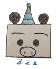 Pig panda's square sticker #2667666