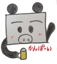 Pig panda's square sticker #2667668