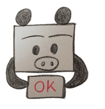 Pig panda's square sticker #2667679