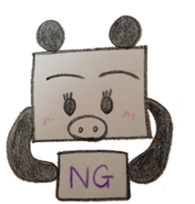Pig panda's square sticker #2667680
