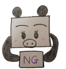 Pig panda's square sticker #2667680