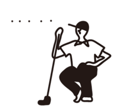 monotone golfer sticker #2667692
