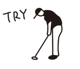 monotone golfer sticker #2667694