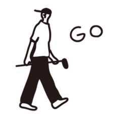 monotone golfer sticker #2667697